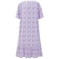 thumbnail image 6 of Women's Floral Nightgown Square Neck Short Sleeve House Dress Soft Comfy Sleepwear Plus Size Lounge Dress, 6 of 9