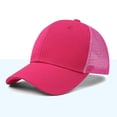 thumbnail image 2 of ZToonmas Men's Solid Color Mesh Back Trucker Cap 6-Panel Breathable Baseball Hat Casual Summer Sun Protection Cap for Outdoor, 2 of 5