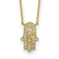 thumbnail image 7 of 14K Yellow Gold Hamas Cubic Zirconia with 2In Extender Necklace, 7 of 7