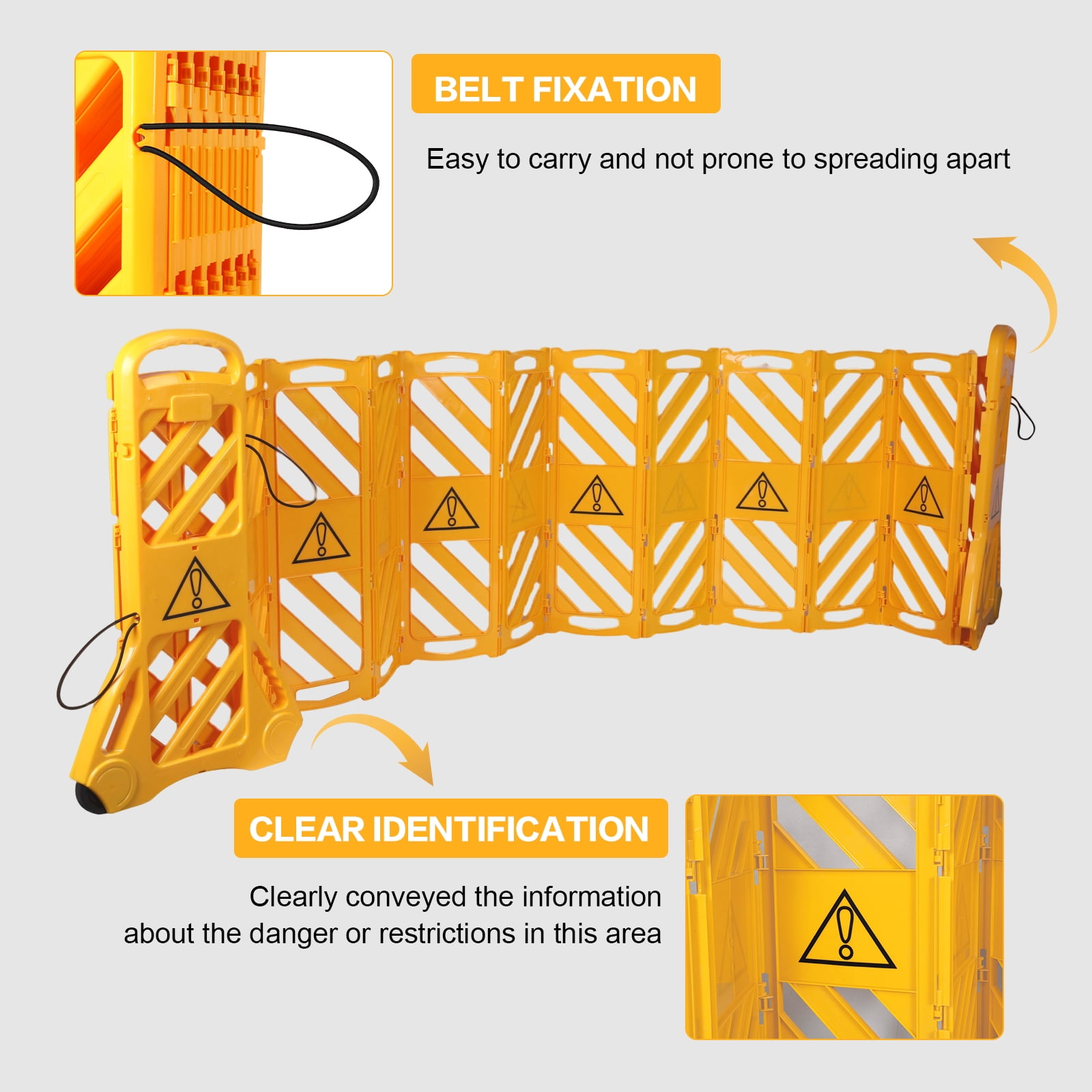 golytefs Expandable Barricade Gate with Wheels Traffic Barricade Fence for Garden Indoor