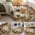thumbnail image 5 of Tan Vintage Rooster Round Area Rug 3Ft Washable Small Circle Rugs for Kitchen Entryway, Farmhouse Wooden Chickens Farm Non-Slip Carpet Floor Mats Indoor Outdoor Carpet Runner Aesthetic Home Decor, 5 of 8