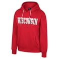 thumbnail image 2 of Women's Colosseum Red Wisconsin Badgers Reflection Rhinestone Drawcord Pullover Hoodie, 2 of 3