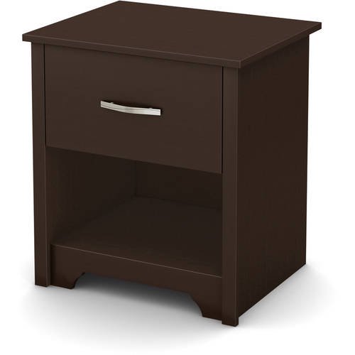 South Shore Fusion 1-Drawer Nightstand, Chocolate