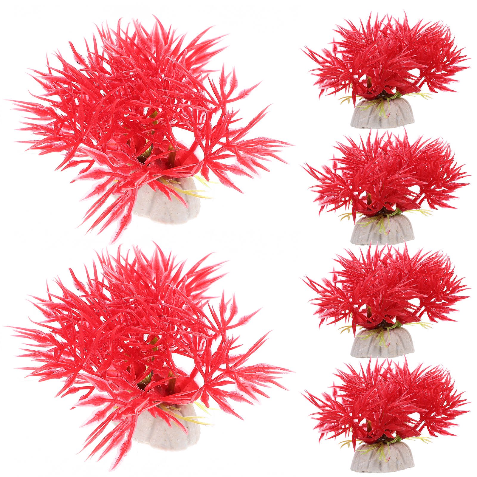 LOLIPPYY 10Pcs Red Simulation Aquarium Plants Plastic Fish Tank Decoration Easy Maintenance