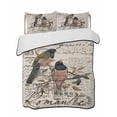 thumbnail image 2 of Quilts Twin Size, Vintage Birds Soft Comforter Bedding Set for Bed, Country Envelope Postmark Farmhouse Botancial Lightweight Quilted Bedspread with Pillow Cover(2 Pieces) for All Season, 68x86 Inch, 2 of 6