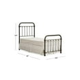 thumbnail image 2 of Pemberly Row Modern Twin Metal Spindle Panel Bed in Dark Bronze, 2 of 3
