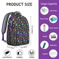 thumbnail image 3 of Colorful Dinosaur Print School Backpack for Student Cute Dino Pattern Funny Cartoon Watercolor Forest Theme Design, 3 of 6