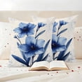 thumbnail image 3 of Blue Floral Spring Outdoor Waterproof Pillow Covers, Vintage Verdant Flower Patterns Decorative Square Throw Pillowcase Sofa Cushion Sham for Patio/Couch/Chair, 20"x20" 2 Pack, 3 of 8