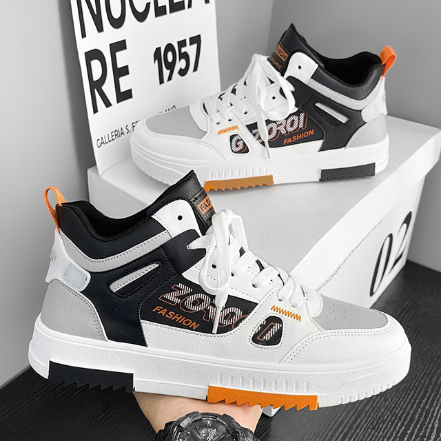 NAYUKA  New High Top Sneakers For Men Fashion Versatile Brand Good Quality Casual Mens Shoes Comfortable Non-slip Man Skateboard Shoes
