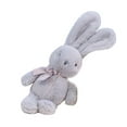 thumbnail image 3 of Lavender Easter Bunny Plush - Purple Fluffy Rabbit Stuffed Animal With Satin Bow For Easter & Birthday Gifts(Gray-9.8In)#4609, 3 of 6