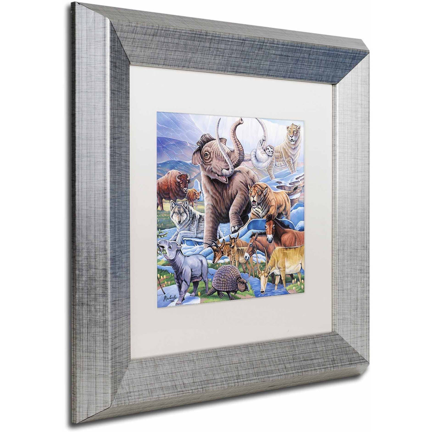 Trademark Fine Art 'Ice Age Color' Canvas Art by Jenny Newland, White Matte, Silver Frame