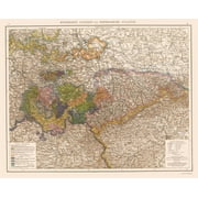 Kingdom of Saxony Thuringian Region Germany - Velhagen 1881 - 23 x 28