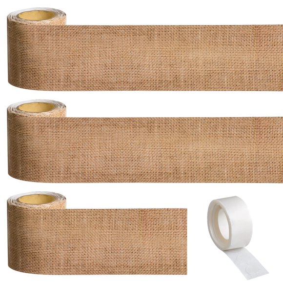 Rollos de arpillera recta de 99 pies AWIZOM con borde de tablón de anuncios, 3 rollos