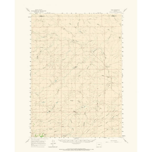 Topographical Map - Ross Wyoming Quad - USGS 1960 - 23 x 28.55 - Vintage Wall Art