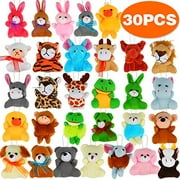 30 Pack Mini Plush Animals Toys Set, Aitbay Small Stuffed Animals Keychain Set For Party Favors, Kids Easter Eggs Toys, Easter Basket Stuffers Fillers, Prize Box Toy Assortment For Classroom Rewards