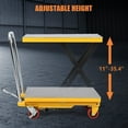 thumbnail image 3 of ChaoLink Hydraulic Lift Table Cart, 1100 Lbs Load Capacity 35.4" Lifting Height with 4 Wheels and Non-Slip Pad, Manual Single Scissor Lift Table, 3 of 5