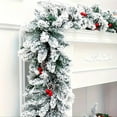 thumbnail image 4 of Guvpev 5FT Christmas Snow Flocked Cedar Garland, Artificial Winter Frosted Garlands, Flocked Spruce Garland for Mantel, Stairs, Fireplaces, Walls, Tree, Front Porch, Wedding, Xmas Party Decor, 4 of 8