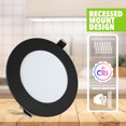 thumbnail image 5 of Leisure LED RV Boat Recessed Ceiling Light 720 Lumen Super Slim LED Panel Light DC 12V 4.75" 9W Full Aluminum Downlights Black (Natural White), 5 of 5