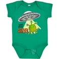 thumbnail image 3 of Inktastic Just Arrived Cute Green Alien Ufo Newborn Baby Boys or Girls Baby Bodysuit, 3 of 5