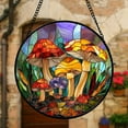 thumbnail image 5 of Stained Glass Window Hanging, Jungle Mushrooms Sun Catchers Diamond Glass Panel Hangings Plant Suncatcher Decor for Birthday for Women,Men, Wife, Aunt,and Mom, 5 of 6