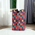 thumbnail image 6 of Yayeee Freestanding Laundry Hamper with Handle Collapsible Large Storage Basket for Clothes, Red and Purple Plaid Pattern, 6 of 7