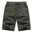 thumbnail image 2 of EOYWHK Men's Shorts for Casual Cotton Elastic Waist Multi Pockets Shorts Soft Lightweight Breathable Shorts for Basketball Gym Fitness Green L, 2 of 9