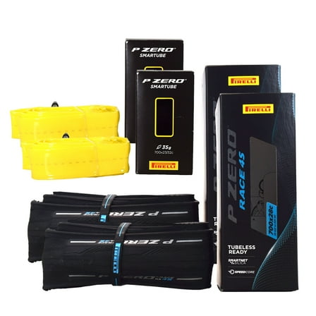 Pirelli P ZERO Race 4S 28-622 Road Bicycle Tire (700x28)   SmarTUBE 23/32-622 Presta 60mm - 2 Pack