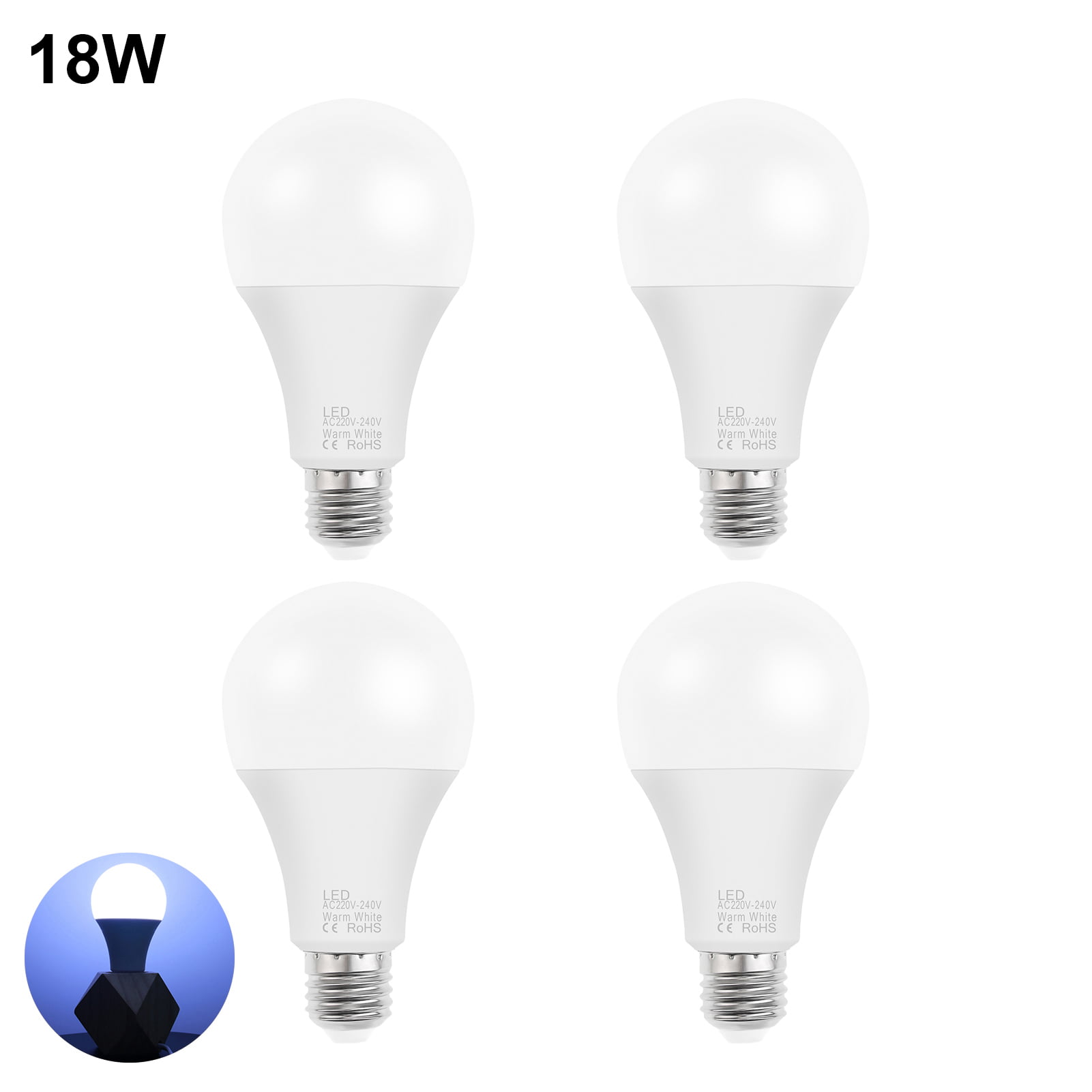 10/4x Bright E27 ES 7W LED Bulbs =50~65W Halogen Spotlight Day/Warm White Light 