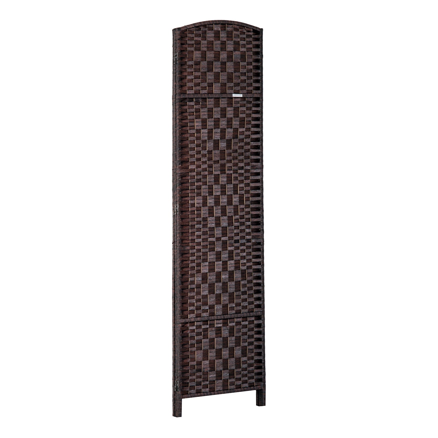 HomCom 6' Tall Wicker Weave 3 Panel Room Divider Privacy Screen - Chestnut Brown