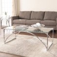 thumbnail image 2 of SEI Furniture Stevenly Metal Cocktail Table with Glass Top in Silver, 2 of 3
