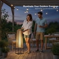 thumbnail image 6 of Outdoor Rattan Solar Floor Lamp Set of 2 -  Natural, 6 of 8