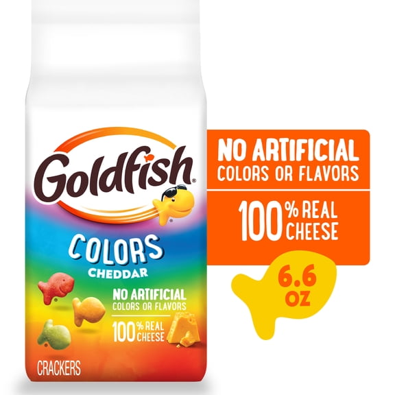 Goldfish Colors Cheddar Baked Snack Crackers, 6.6 oz Bag