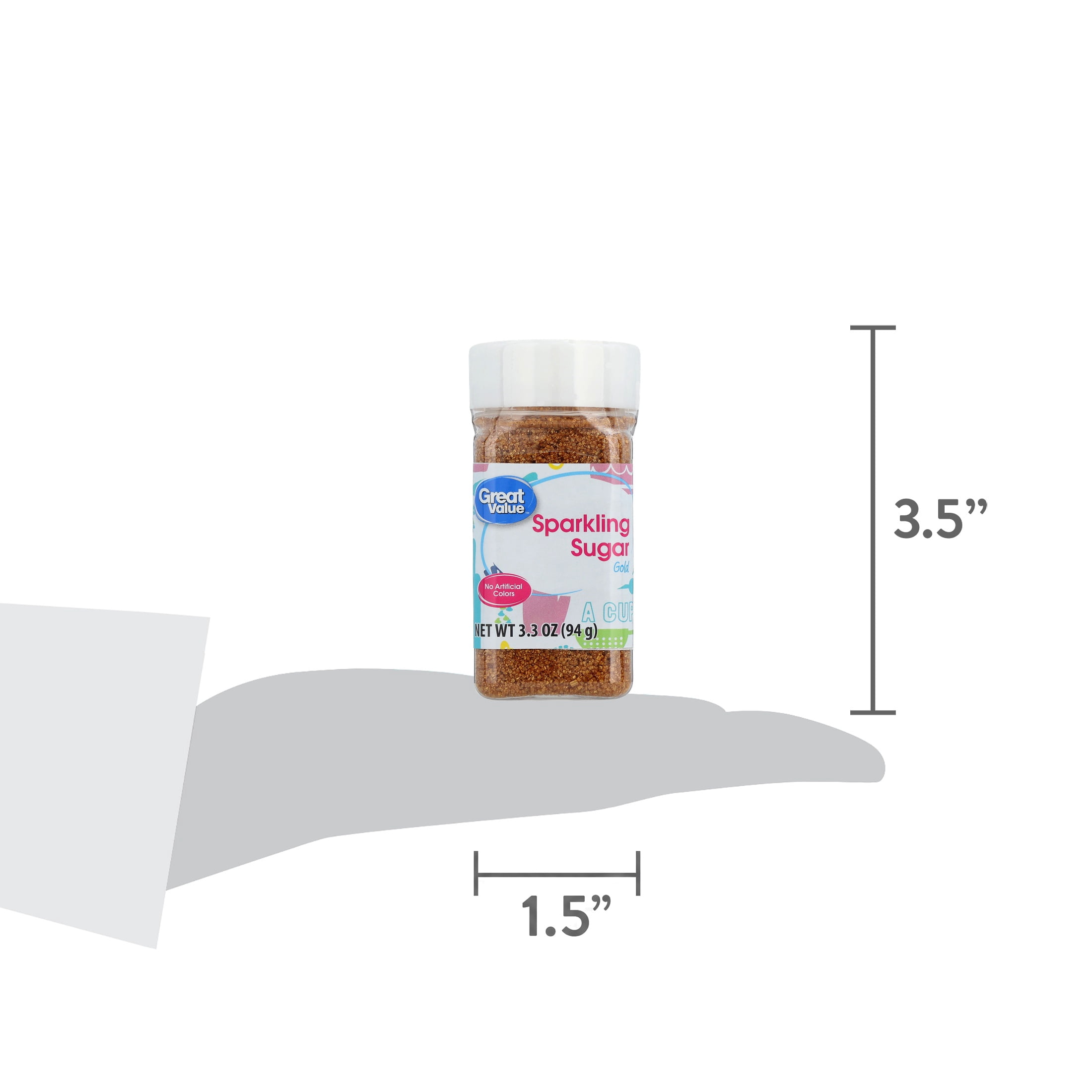 Great Value Sanding Sugar, Gold, 3.3 oz