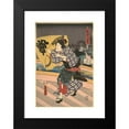 thumbnail image 2 of Utagawa Kunisada (Toyokuni III) 14x18 Black Modern Framed Museum Art Print Titled - Rainy Scene on a Bridge (Ame No to No Sue) (ca. 1849-1853), 2 of 5