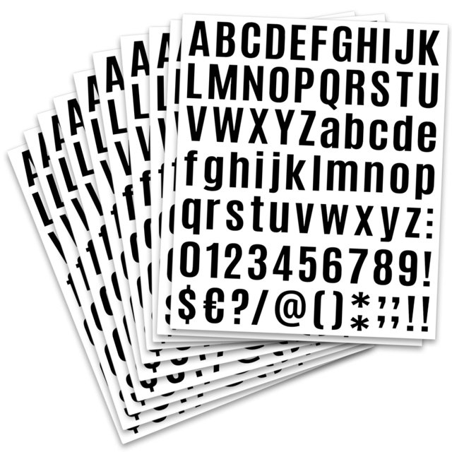 810 Piezas de 10 Hojas de Pegatinas de Letras de Vinilo Calcomanías Autoadhesivas para Buzones de Correo, Letreros, Ventanas, Puertas, Autos, Camiones, Hogar, Negocios, Dirección, Números, Casilleros