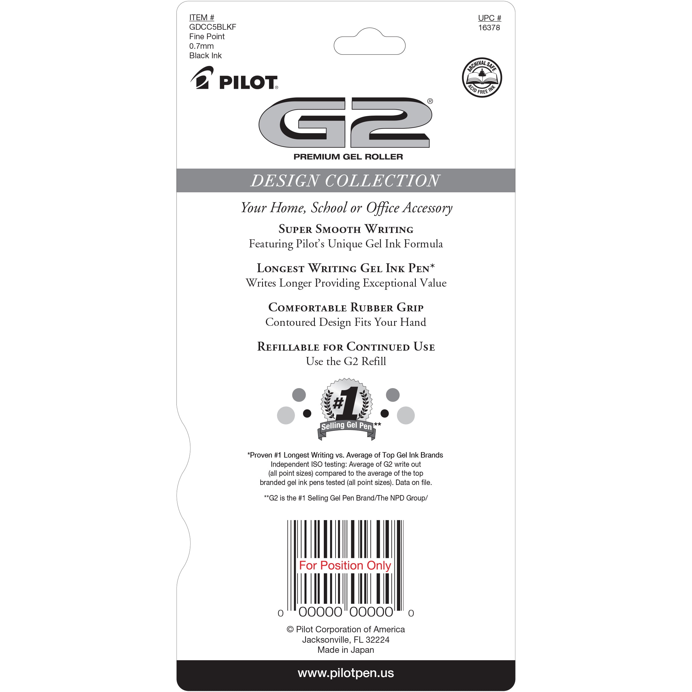 Pilot G2 Fashion Collection Dots Premium Gel Ink Pen, Fine Point, Black Ink, 5 Count