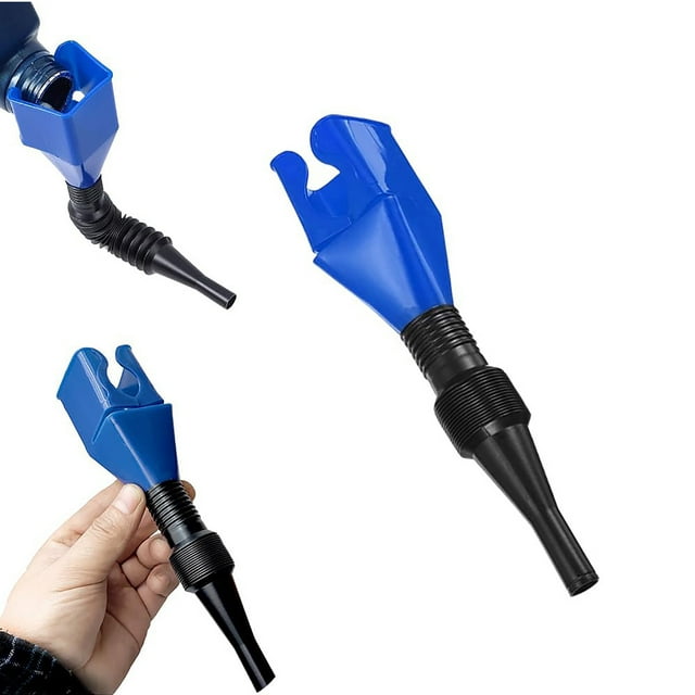 NAOJIE Flexible Draining Tool Snap Funnel,Retractable Automotive Fuel Funnel,Universal Plastic Clasp Funnel-Blue,Flexible Wide Mouth Funnel,Funnels for Automotive Use,Oil Funnel