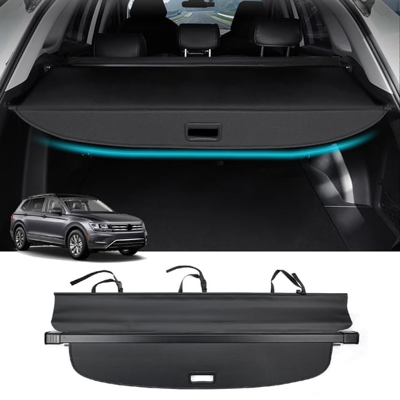 Powerty Cargo Cover for 2018-2022 2023 2024 VW Volkswagen Tiguan Accessories Trunk Cover Retractable Trunk Shielding Shade Cargo Luggage Cover No Gap