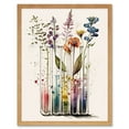 thumbnail image 1 of Wildflowers Rainbow Colour Water Glass Test Tubes Art Print Framed Poster Wall Decor 12x16 inch, 1 of 5