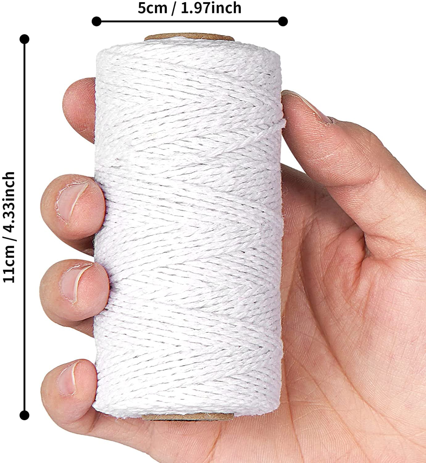 White Cotton Butchers Twine String - 328 Feet 2MM Twine for Crafts, Bakers  Twine, Kitchen Cooking Butcher String for Meat and Roasting, Gift Wrapping  Twine 