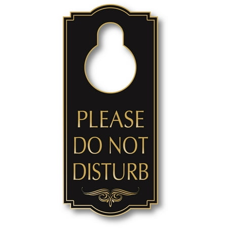 Door Sign Legend Please Do Not Disturb Door Hanger Black Plastic With Gold Text 4 X 8 Made In Usa Indoor And Outdoor Use A87 07