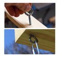 thumbnail image 4 of Ganchos de ojo de tornillo de hierro Uxcell de 1.2 pulgadas, tornillos autorroscantes, colgador atornillable negro, paquete de 14, 4 of 5