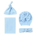 thumbnail image 2 of Fiudx Conjunto de Manta Envolvente de Algodón Suave, Gorro Turbante y Diadema con Lazo para Bebé, Transpirable y Agradable para La Piel, Ideal Como Regalo de Baby Shower o Accesorio Fotográfico, de R, 2 of 7