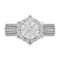 thumbnail image 2 of ARAIYA FINE JEWELRY Sterling Silver Lab Grown Diamond Cluster Ring (1 cttw, D-F Color, VS Clarity), Size 7, 2 of 5