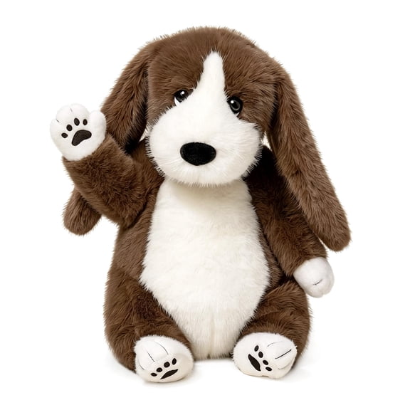 KonexialBasset Hound Dog Stuffed Animal 14" Cute Puppy Plushies Soft Plush Toys Gifts for Kids Brown