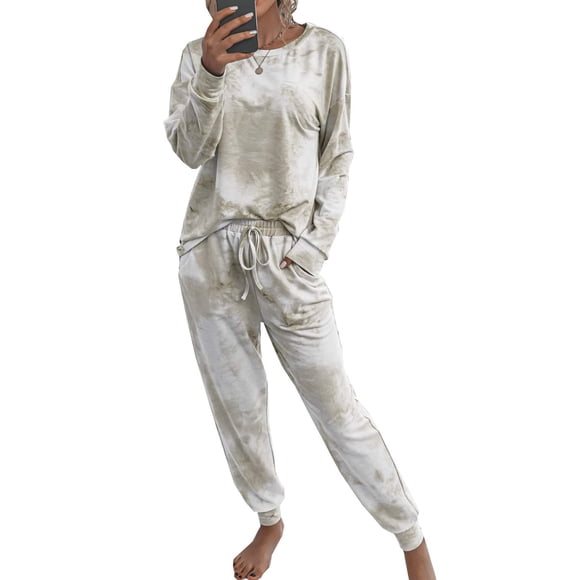 Conjunto de Jogger de Dos Piezas para Mujer PRETTYGARDEN Loungewear Caqui XL