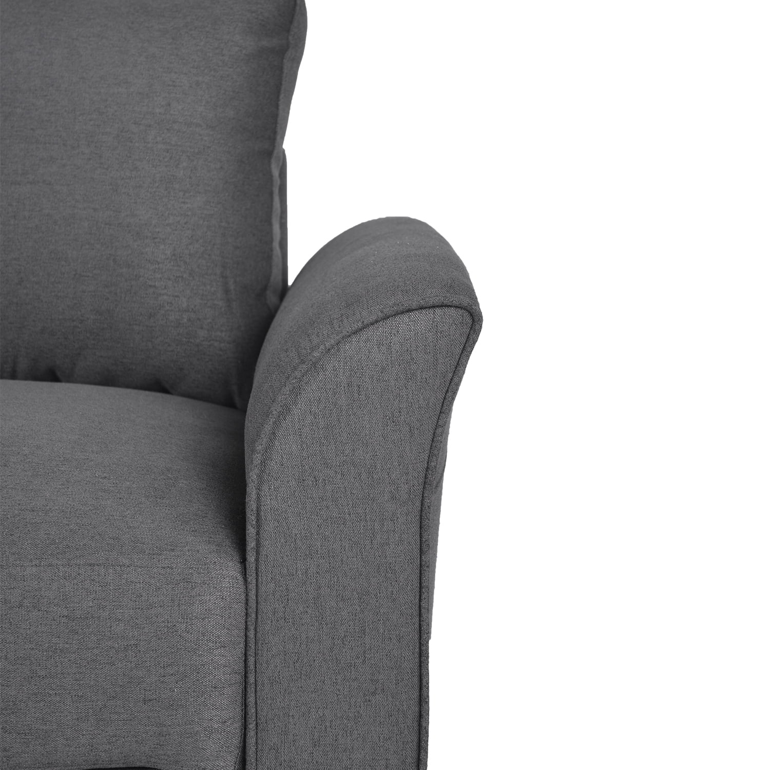 Kepooman Upholstered Accent Arm Chair, Single Sofa with Rolled Arm - Grey Kepooman Upholstered Accent Arm Chair, Single Sofa with Rolled Arm - Grey