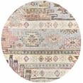 thumbnail image 3 of Hauteloom Upperco Living Room, Bedroom Area Rug - Bohemien Abstract Rustic Carpet - Orange, Pink, Olive Green, Yellow, Colorful - 7'10"-Round, 3 of 11