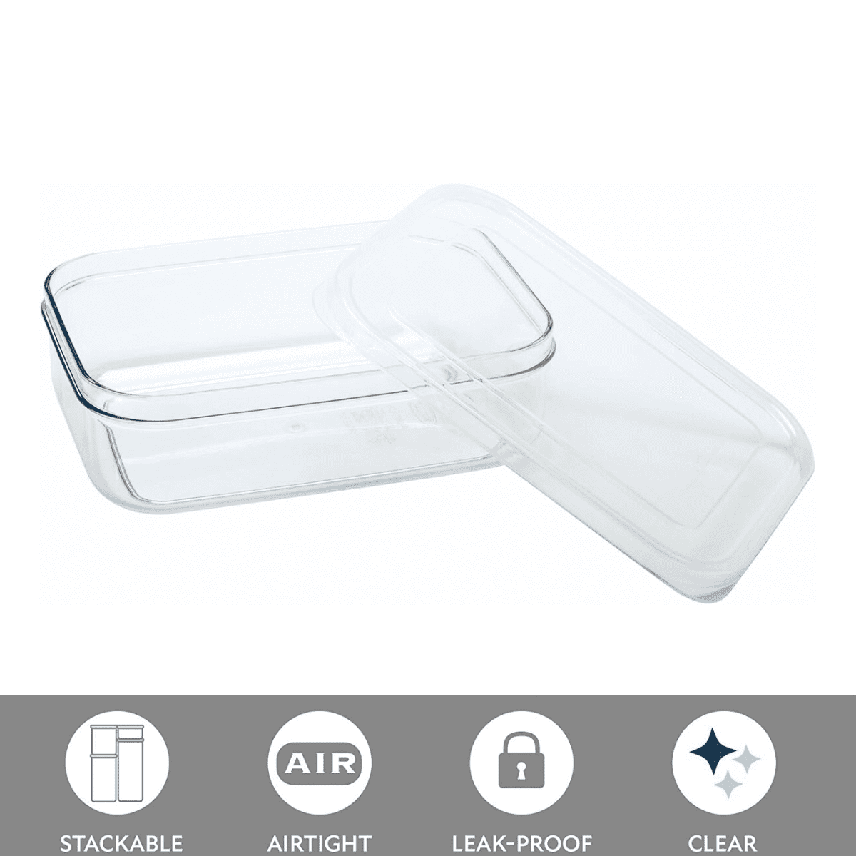 Lustroware 6 Set, Micro Clear 2.3qt Kitchen Pantry Food Storage Container Set with Lid, Shatterproof, BPA Free, Dishwasher, Microwave Safe Canister, Fridge Refrigerator Organizer, Made in Japan