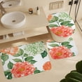 thumbnail image 6 of 4 Piece Shower Curtain Sets Shower Curtain Set with Non-Slip Rugs Toilet Lid Cover And Bath Mat Spring Peach Watercolor Floral Waterproof Fabric Bath Curtains Spring Flowers for Bathroom Decor, 6 of 8
